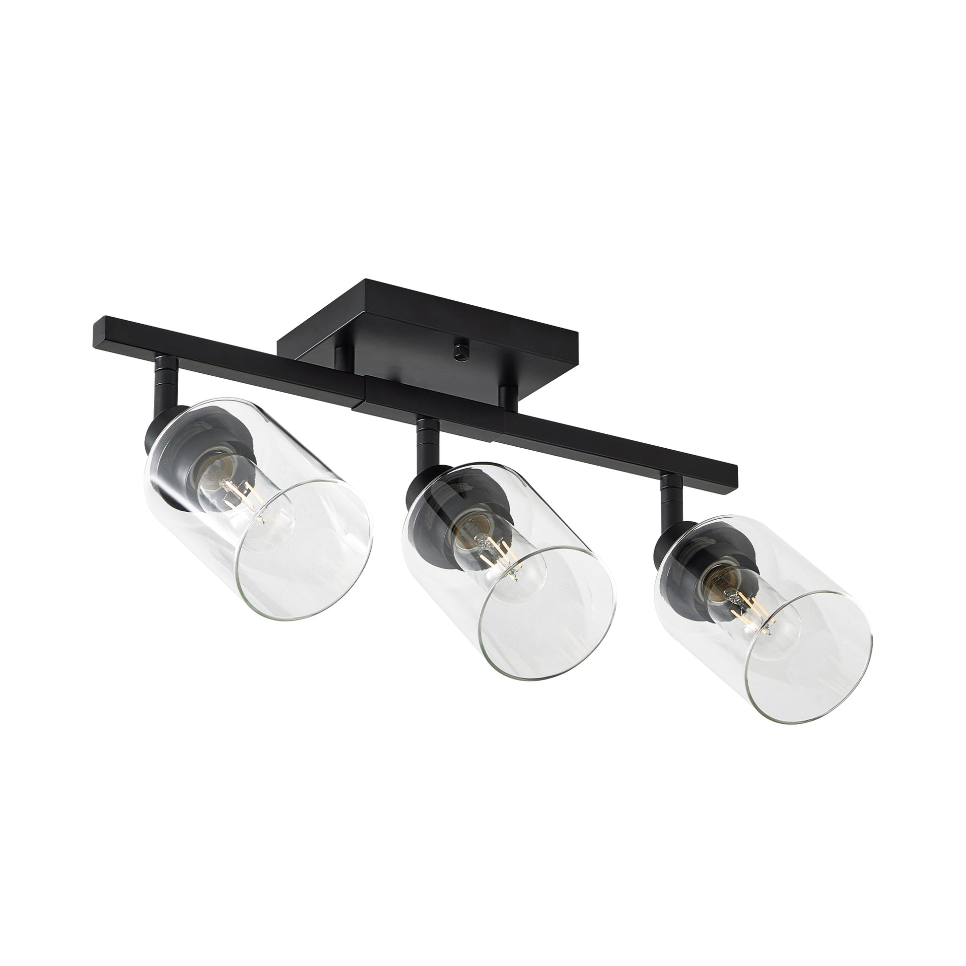 3-Light Black Semi Flush Mount Ceiling Light with Clear Glass - view 9