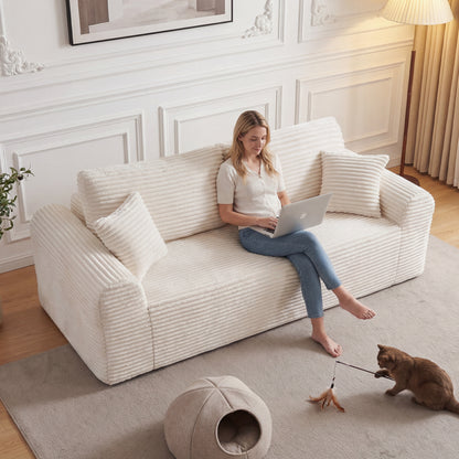 White Corduroy Sofa