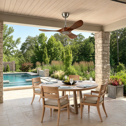 42" Satin Nickel Solid Wood Ceiling Fan with Remote - view 6