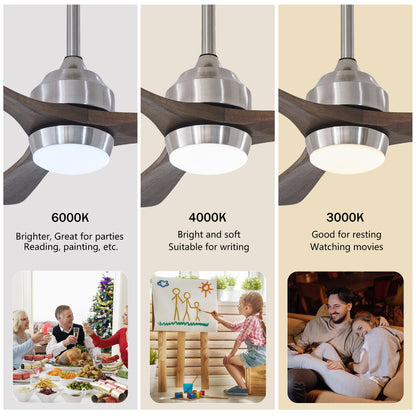 42" Nickel Solid Wood Ceiling Fan with Remote - view 10