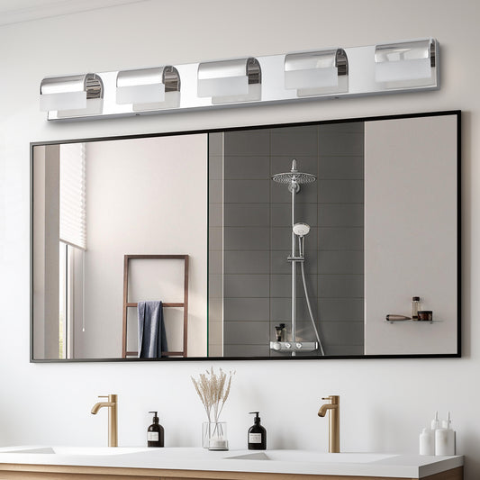 5-Light Chrome LED Bathroom Vanity Light