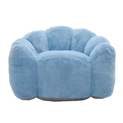 Lotus Faux Fur Bean Bag Sofa – Blue