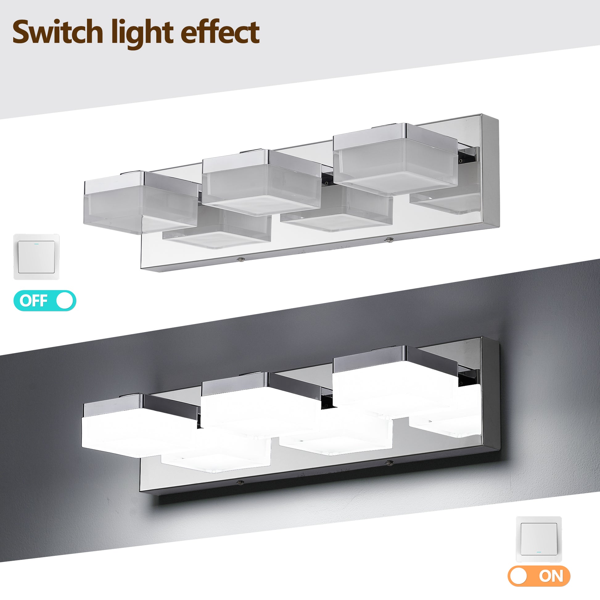 3-Light Modern Chrome LED Vanity Wall Light - view 7