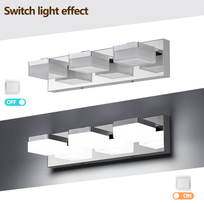 3-Light Modern Chrome LED Vanity Wall Light - view 7