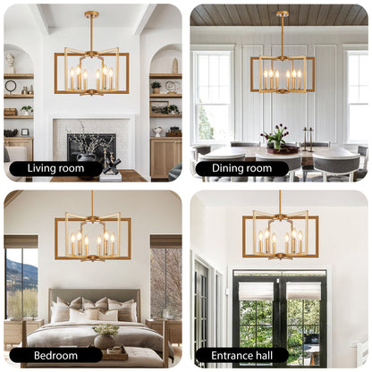 22" 6-Light Gold Geometric Chandelier - view 6