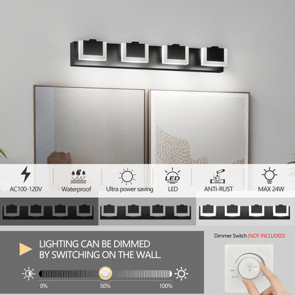 4-Light Black Up & Down LED Vanity Light - view 6