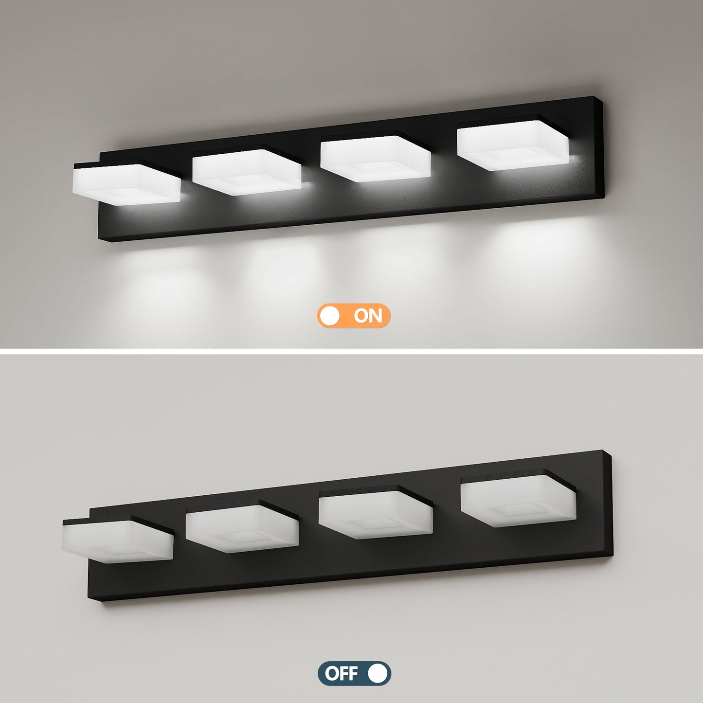 25" 4-Light Matte Black LED Vanity Light - view 6
