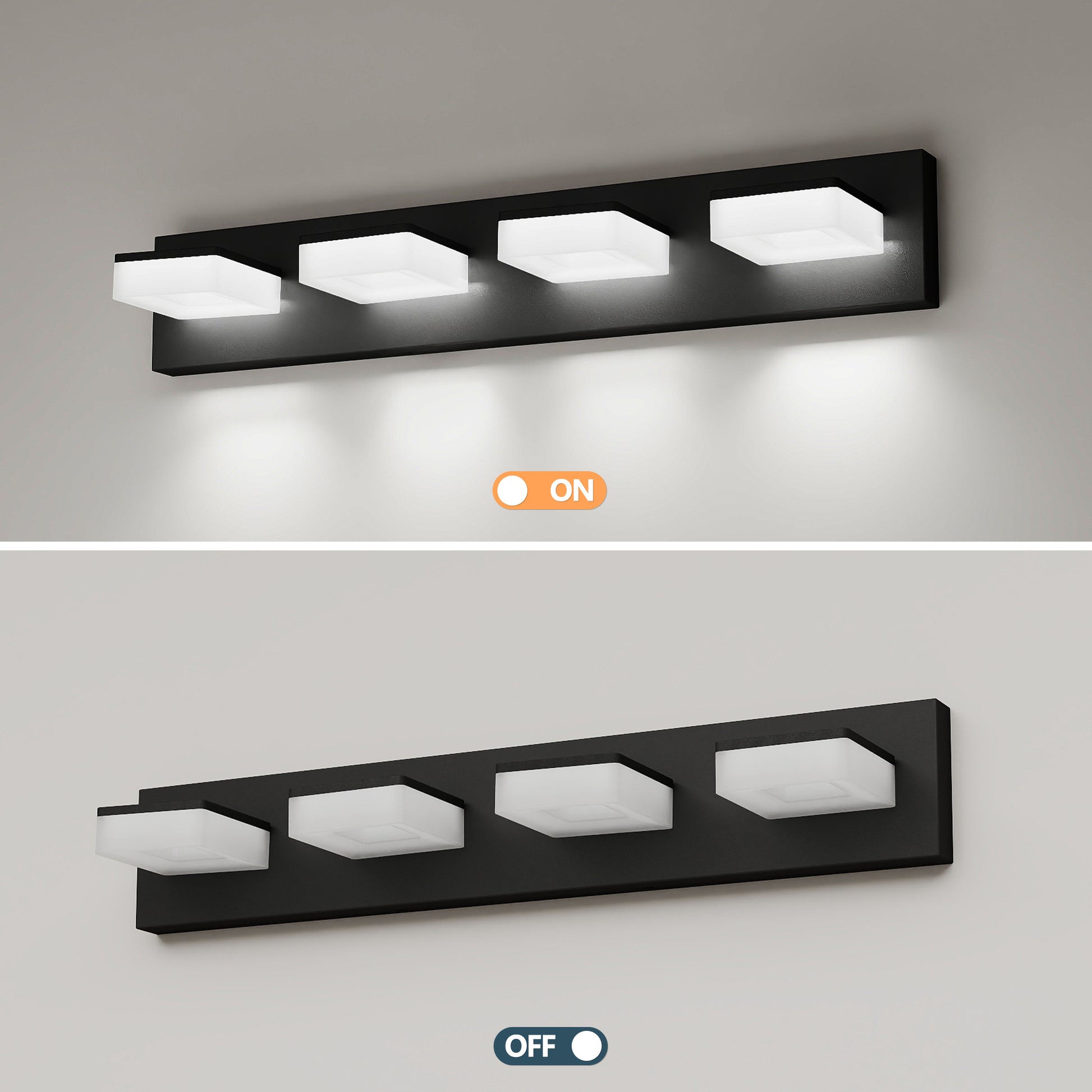 25" 4-Light Matte Black LED Vanity Light - view 6