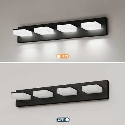 25" 4-Light Matte Black LED Vanity Light - view 6