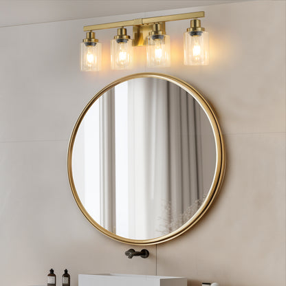 24" 4-Light Gold Vanity Light with Clear Glass - view 3