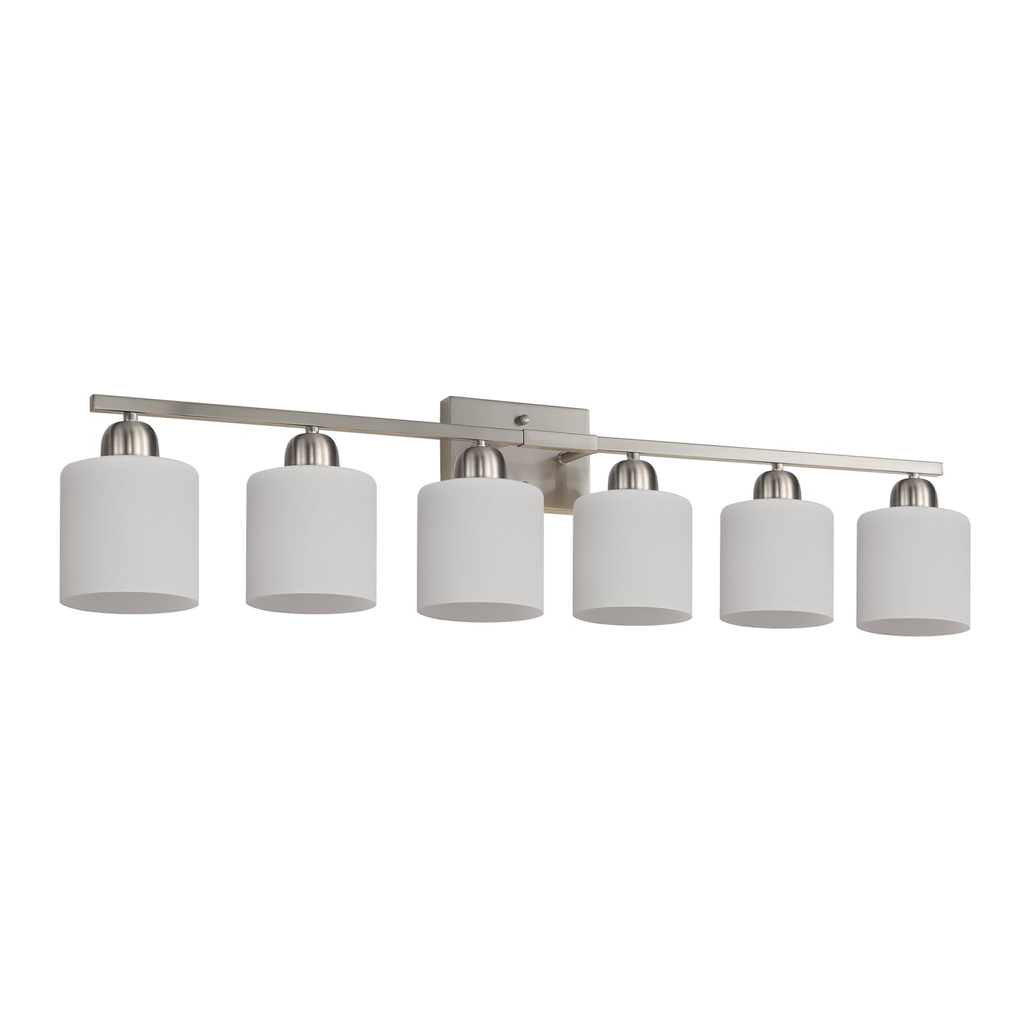 38" 6-Light Nickel Vanity Light with Milk Glass Shades - view 10