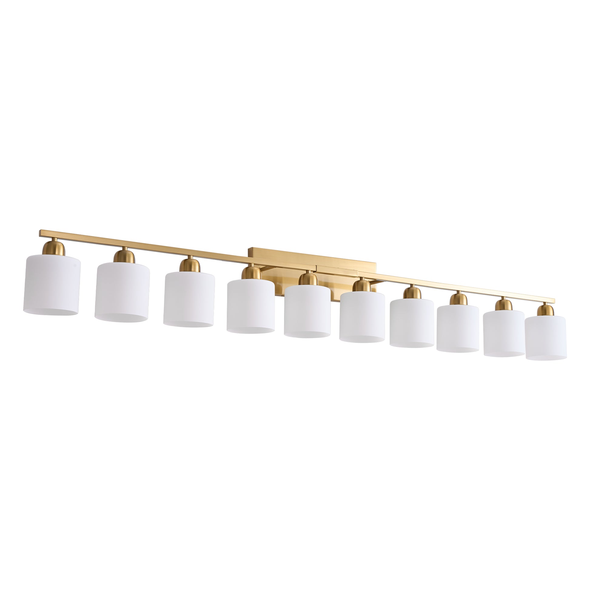 65" Gold Vanity Light with Milky White Glass - view 10