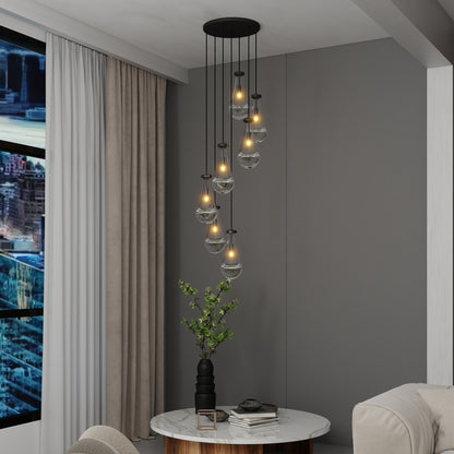 7-Light Black Adjustable Pendant Chandelier - view 3