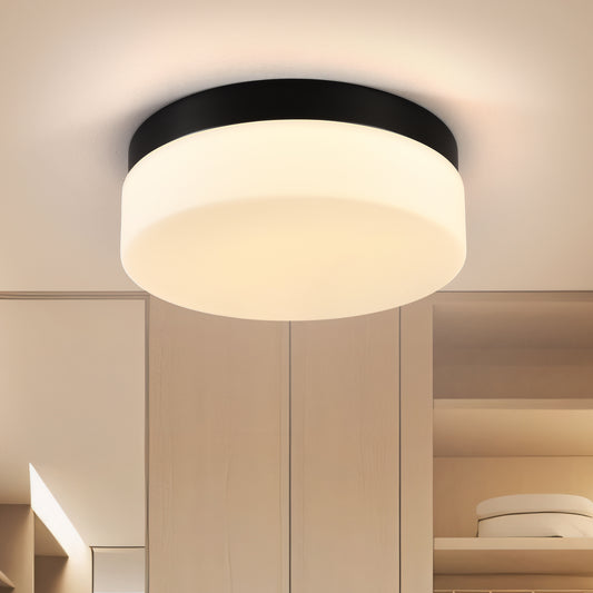12" Black Round LED Flush Mount Ceiling Light