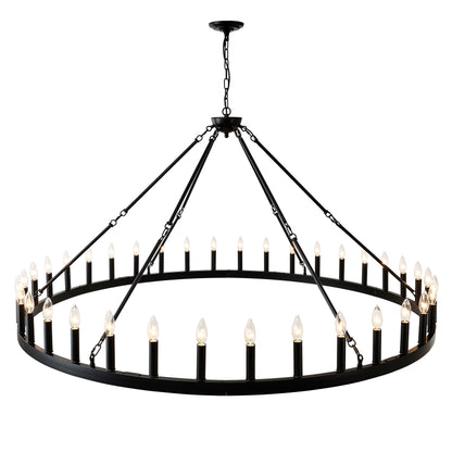 63.8" 36-Light Wagon Wheel Farmhouse Chandelier - view 11