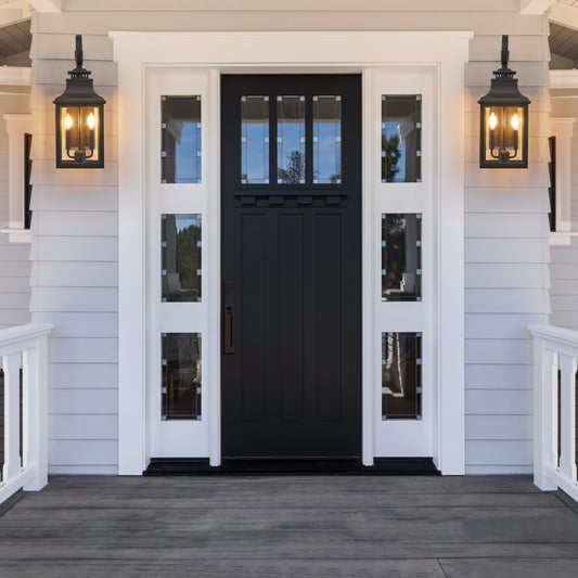 23"H Black Vintage Outdoor Wall Lantern, Set of 2 - view 2