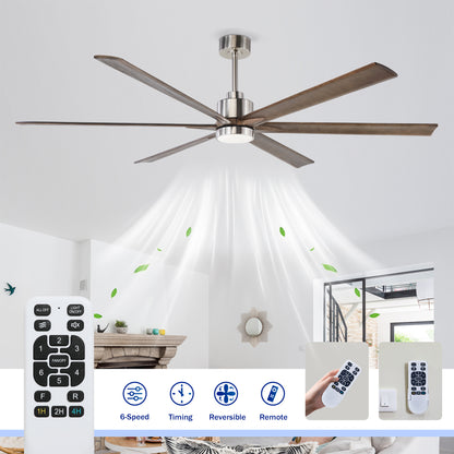 70" Nickel Finish Ceiling Fan with Light - view 10