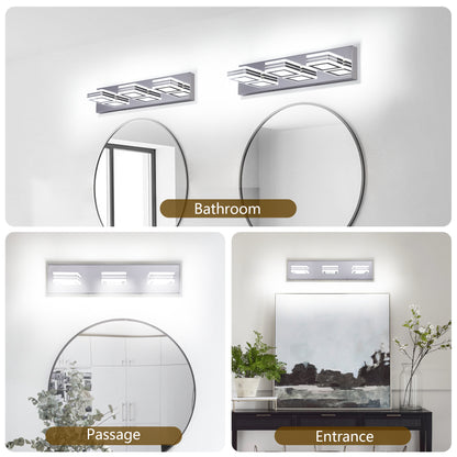 3-Light Chrome Bathroom Vanity Light, Dimmable LED - view 5