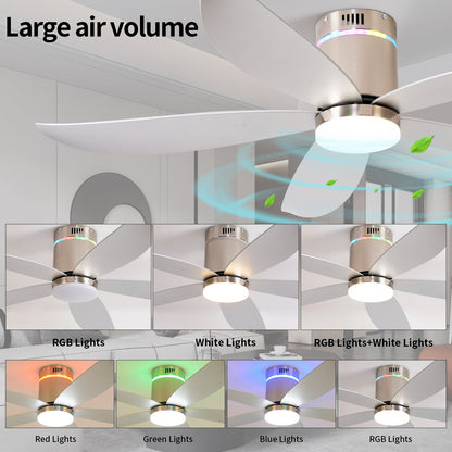 52" Silver 5-Blade Ceiling Fan with Remote - view 3