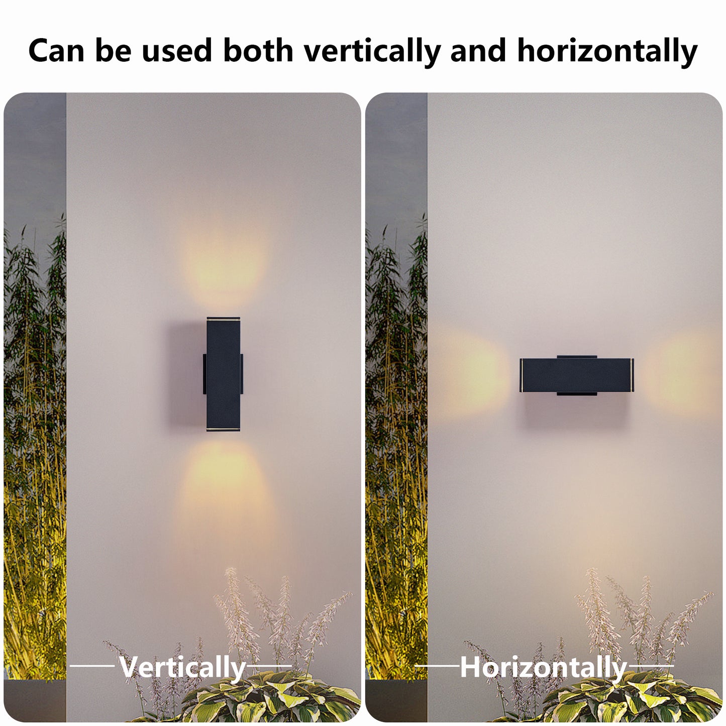 12" Black Up & Down Outdoor Wall Light, Set of 2 - view 5