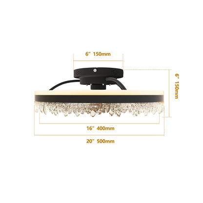 20" Black Smart Ceiling Fan with Light - view 8