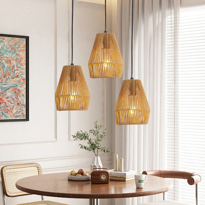 7" Hemp Rope Farmhouse Pendant Light, Set of 3 - view 7