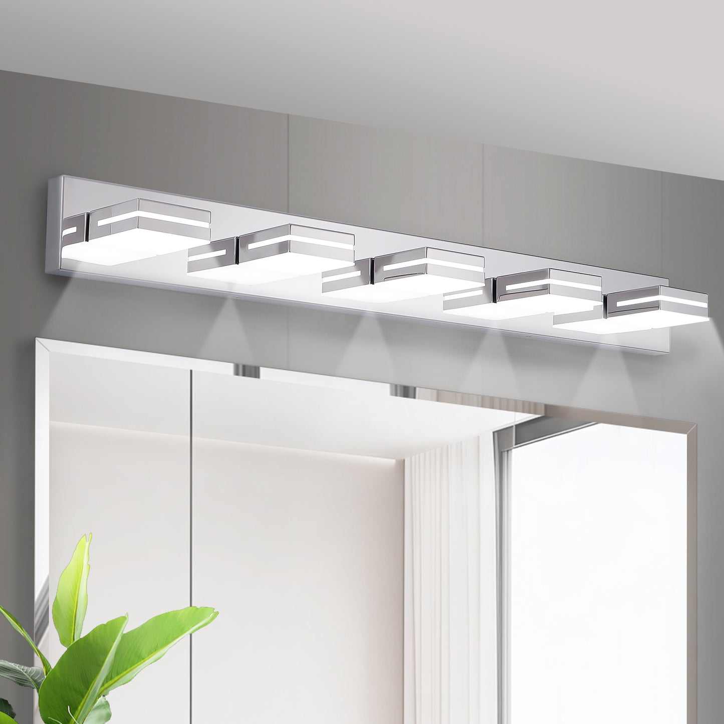Modern 5-Light Chrome LED Vanity Light - view 2