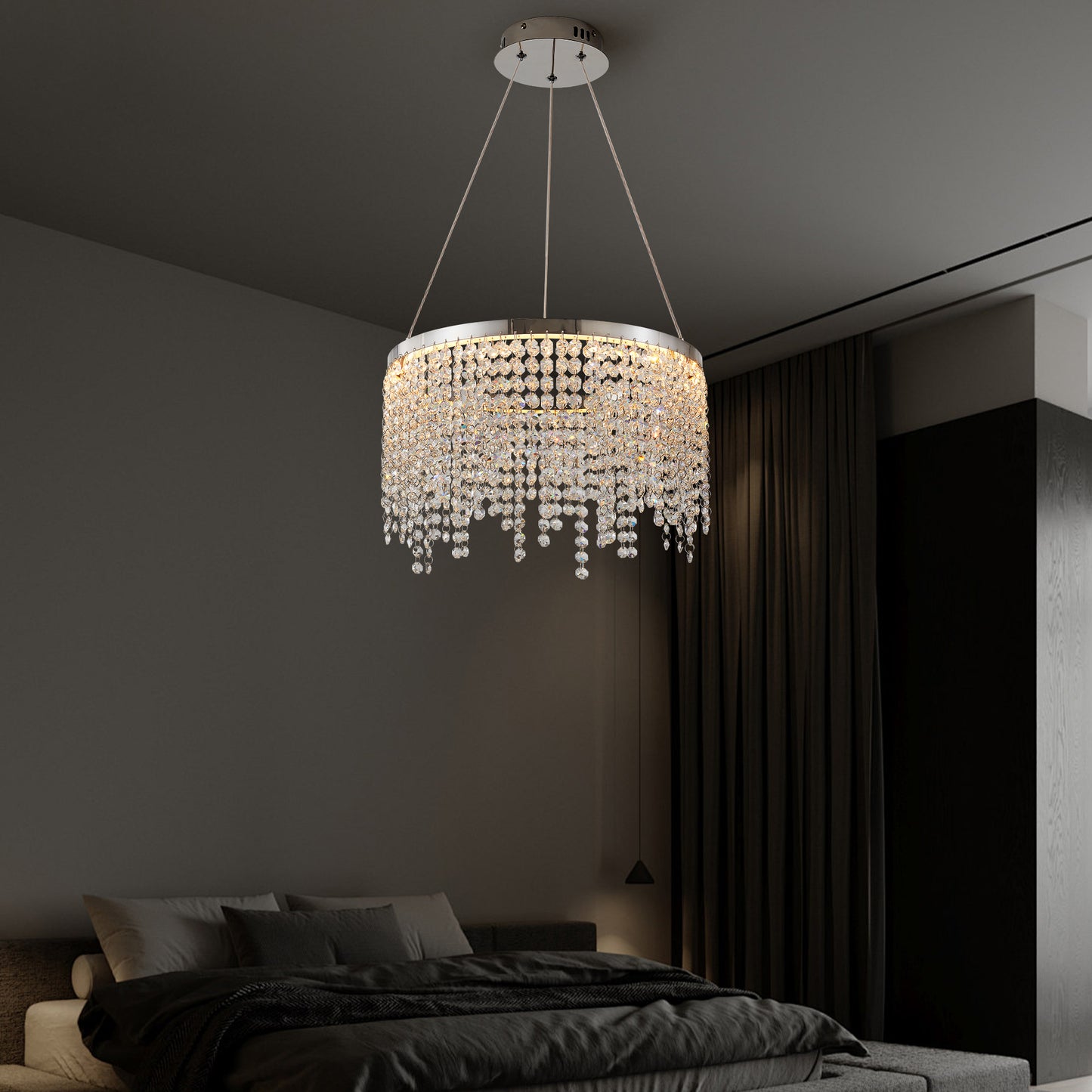 16" Luxury Chrome Crystal LED Chandelier - view 2