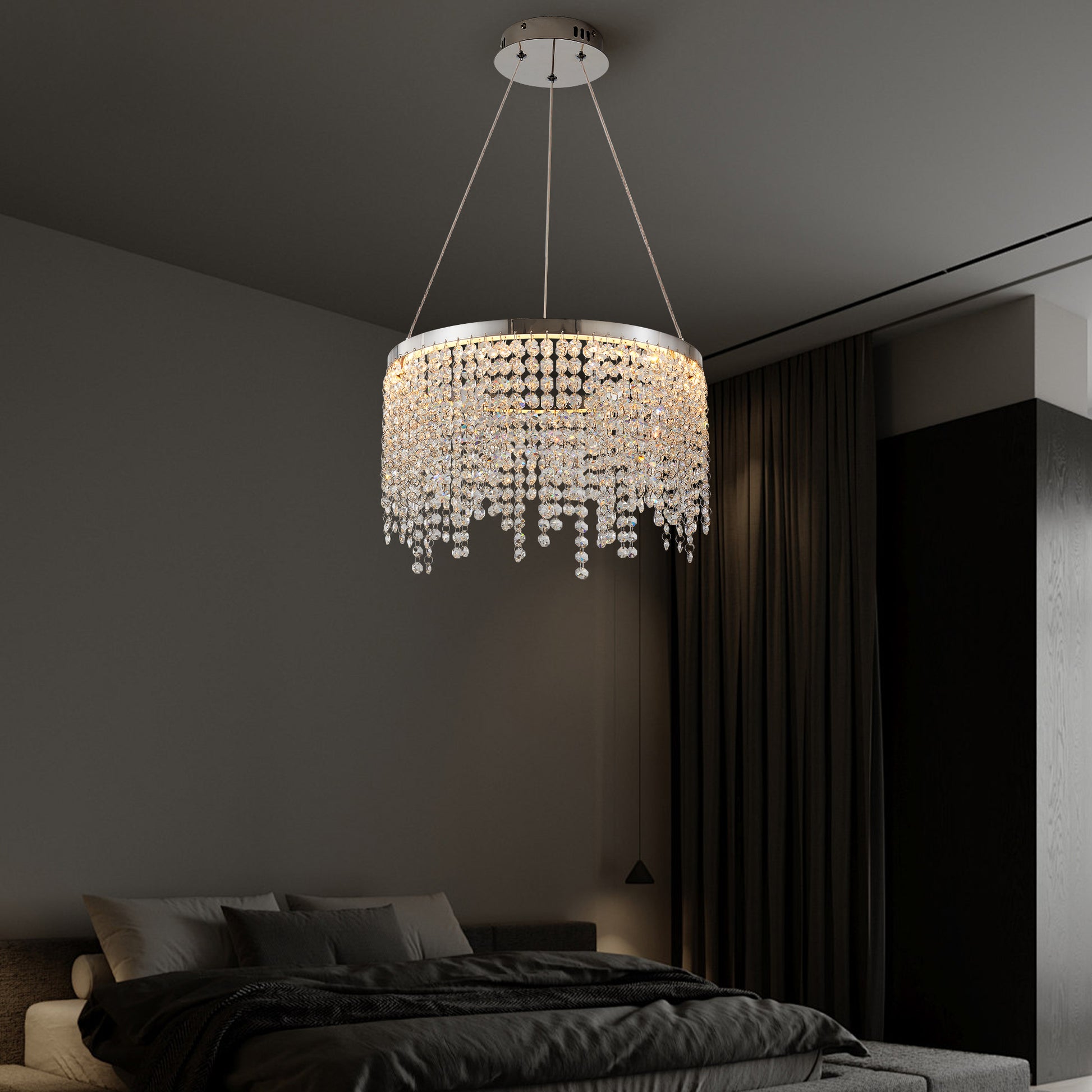 16" Luxury Chrome Crystal LED Chandelier - view 2