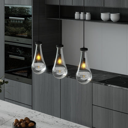 Modern Black Raindrop Pendant Chandelier - view 2