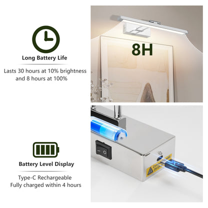 16" Chrome Wireless Picture Light with Remote - view 5