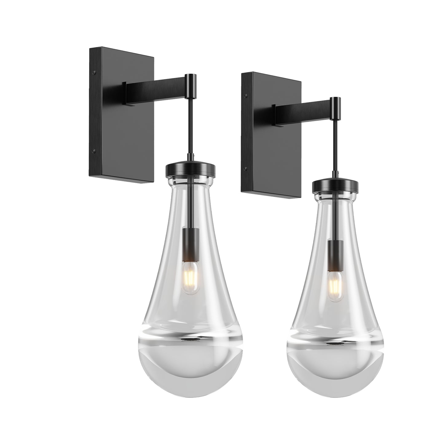 Modern Black Raindrop Wall Light, Set of 2 - view 9