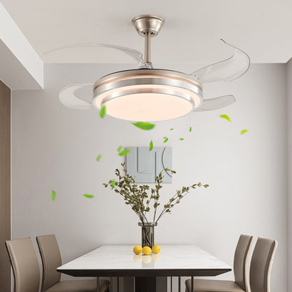 42" Chrome 3-Tier Retractable Ceiling Fan with Remote