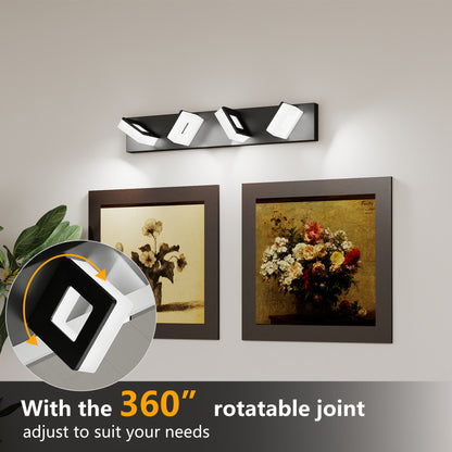 25" 4-Light Matte Black LED Vanity Light - view 5