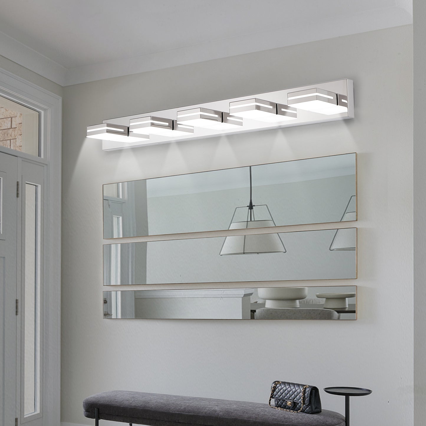 Modern 5-Light Chrome LED Vanity Light - view 3