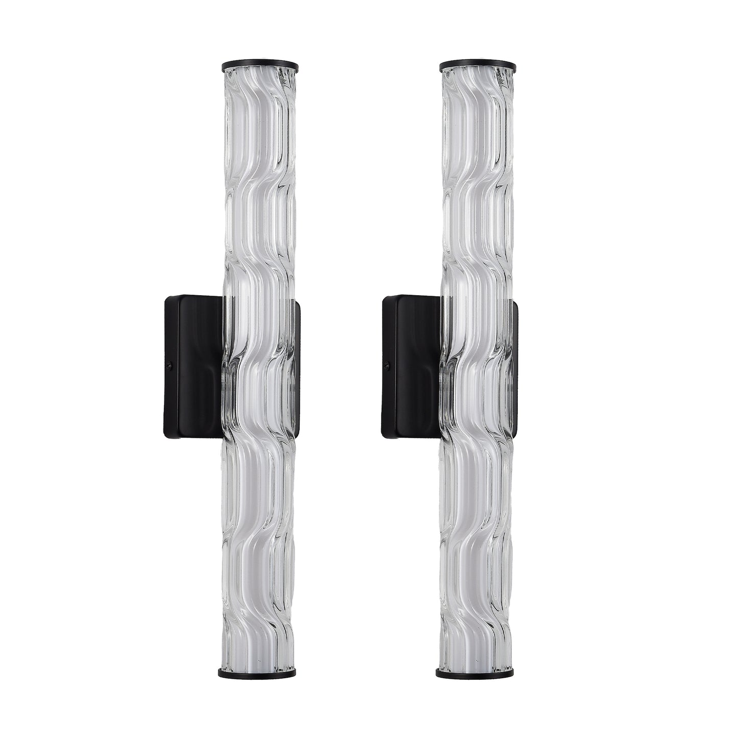 19.7" Black Crystal Wall Sconce, Set of 2 - view 8