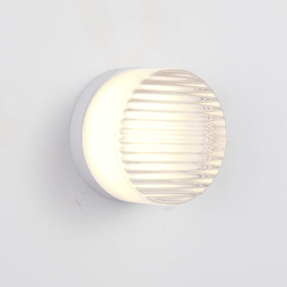 White Minimalist Round LED Wall Light with Glass Shade