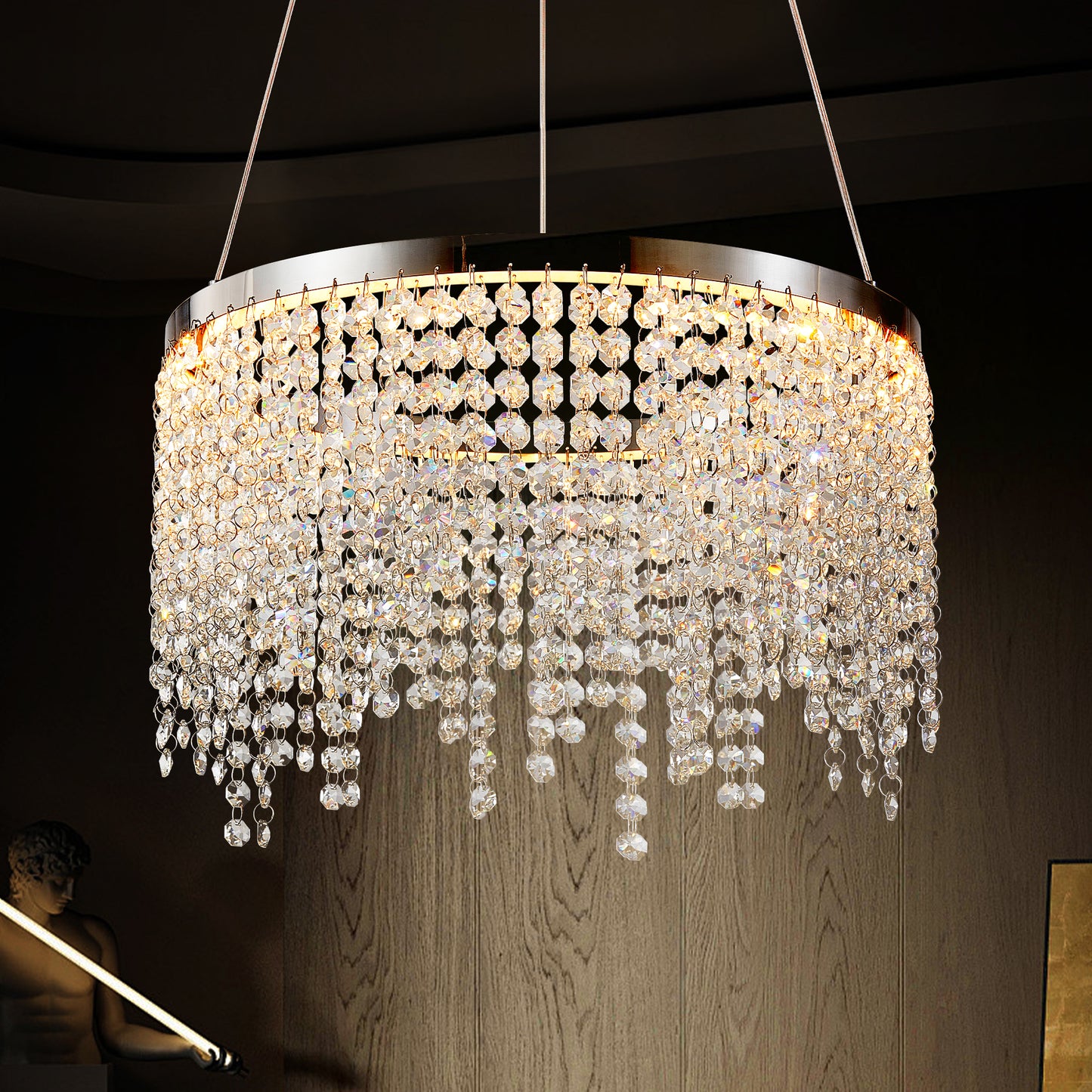 16" Luxury Chrome Crystal LED Chandelier - view 4