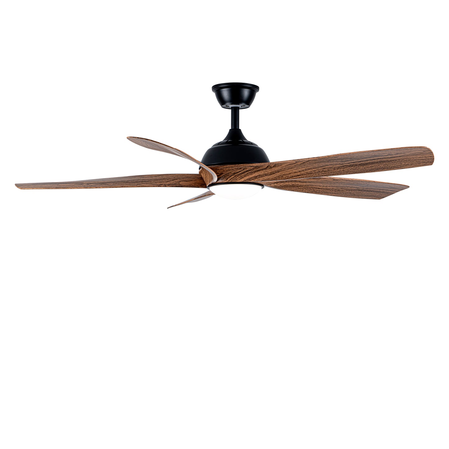 56" Matte Black & Wood Ceiling Fan with LED Light - view 19