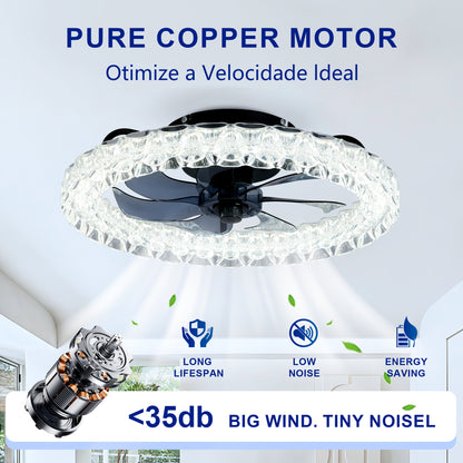 Matte Black Galaxy Ceiling Fan with Dimmable LED - view 10
