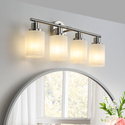 24" 4-Light Brushed Nickel Vanity Light with Frosted Glass - view 3
