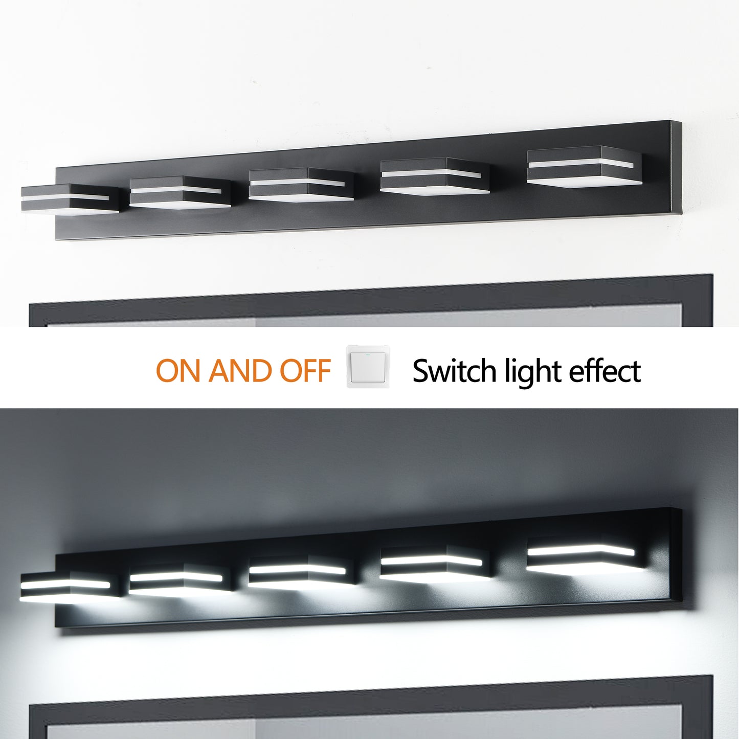 5-Light Black Minimalist LED Vanity Light - view 7