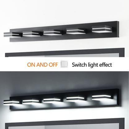 5-Light Black Minimalist LED Vanity Light - view 7