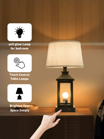 20.5" Black Farmhouse Touch Table Lamp - view 6