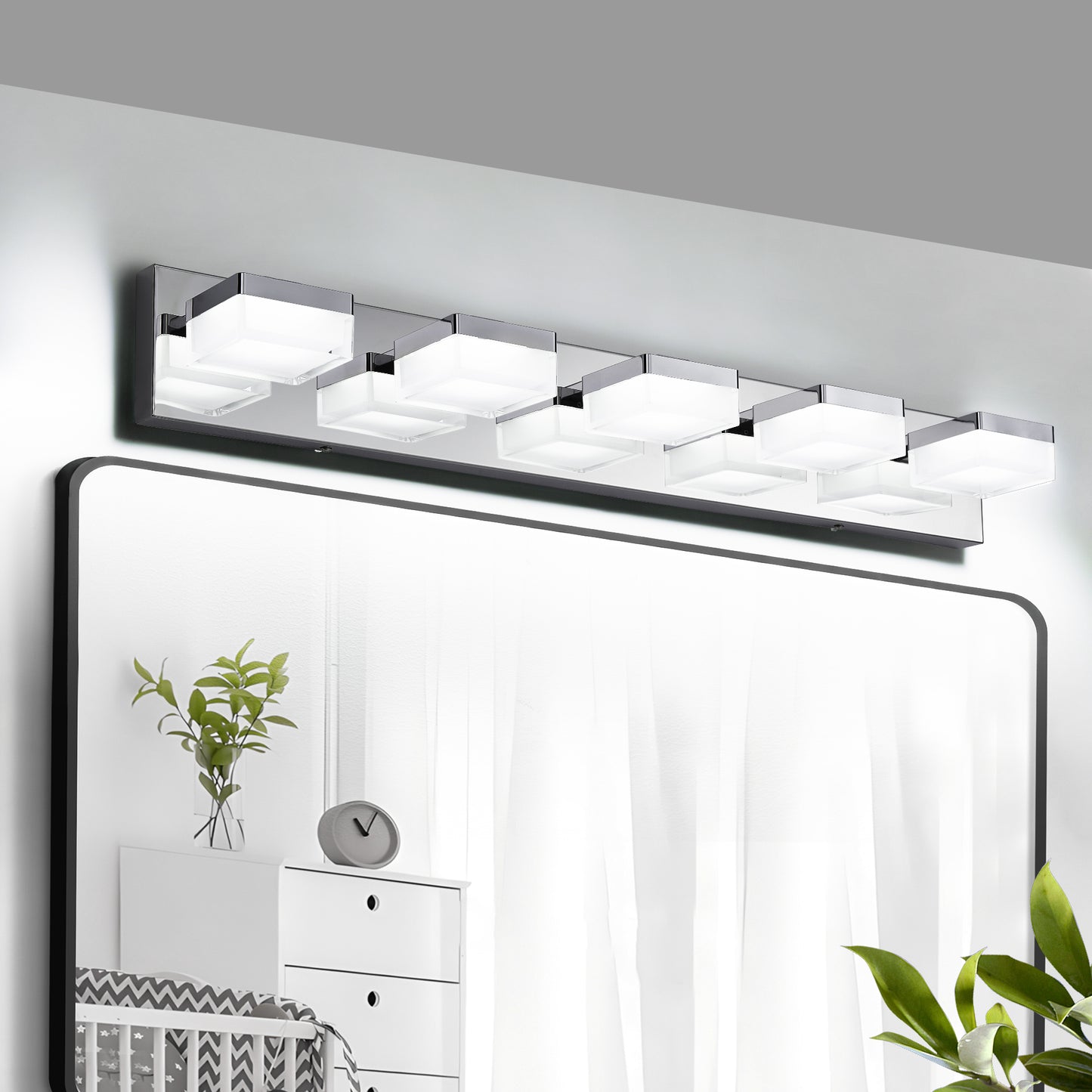 Modern 5-Light Chrome LED Vanity Light - view 3