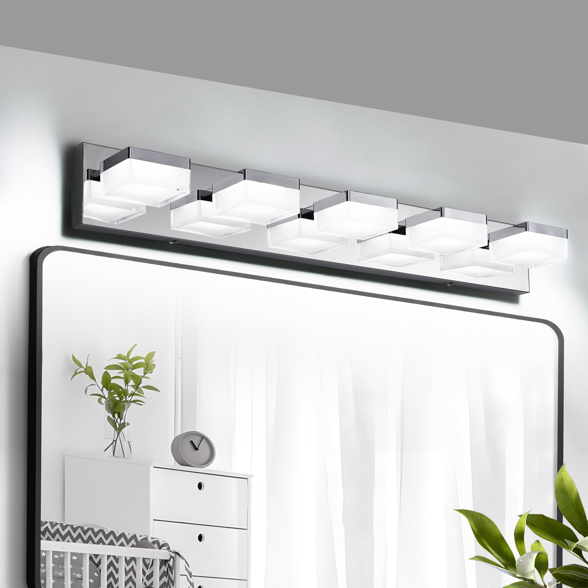 Modern 5-Light Chrome LED Vanity Light - view 3