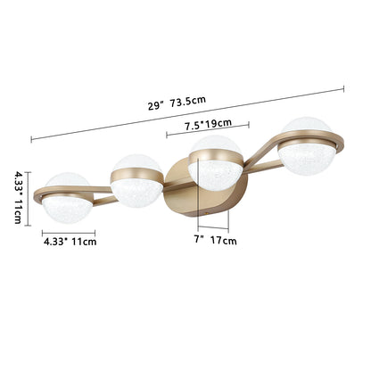 28" 4-Light Gold LED Vanity Light with Crystal Sand Shades - view 8