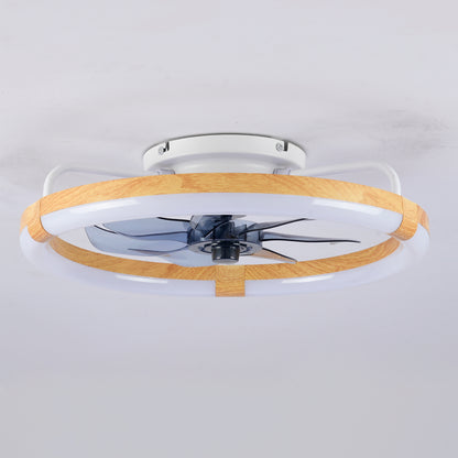 20" Matte White & Wood Ceiling Fan with Dimmable LED - view 18