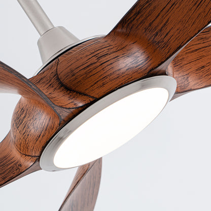 56" Nickel & Wood 5-Blade Ceiling Fan with Remote - view 15