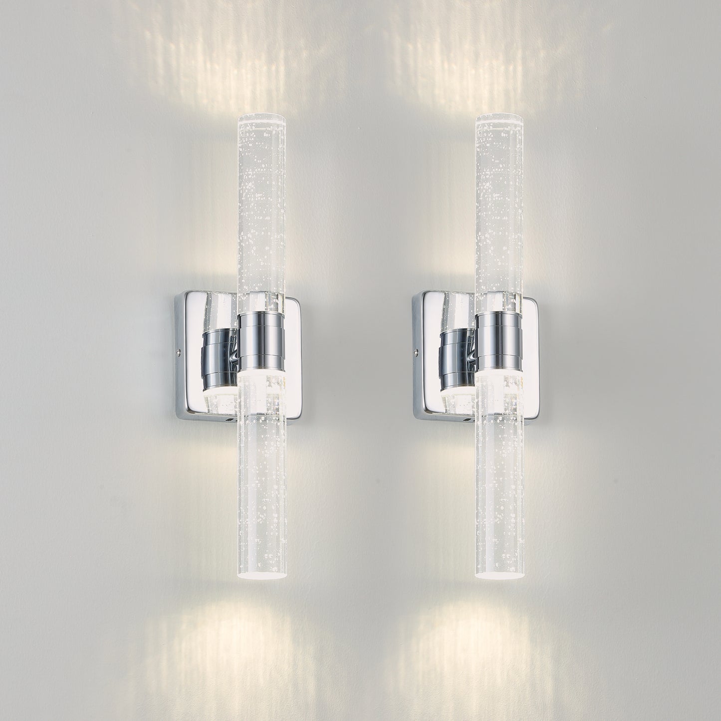 17"H 2-Light Chrome Bubble Crystal Wall Light - view 10
